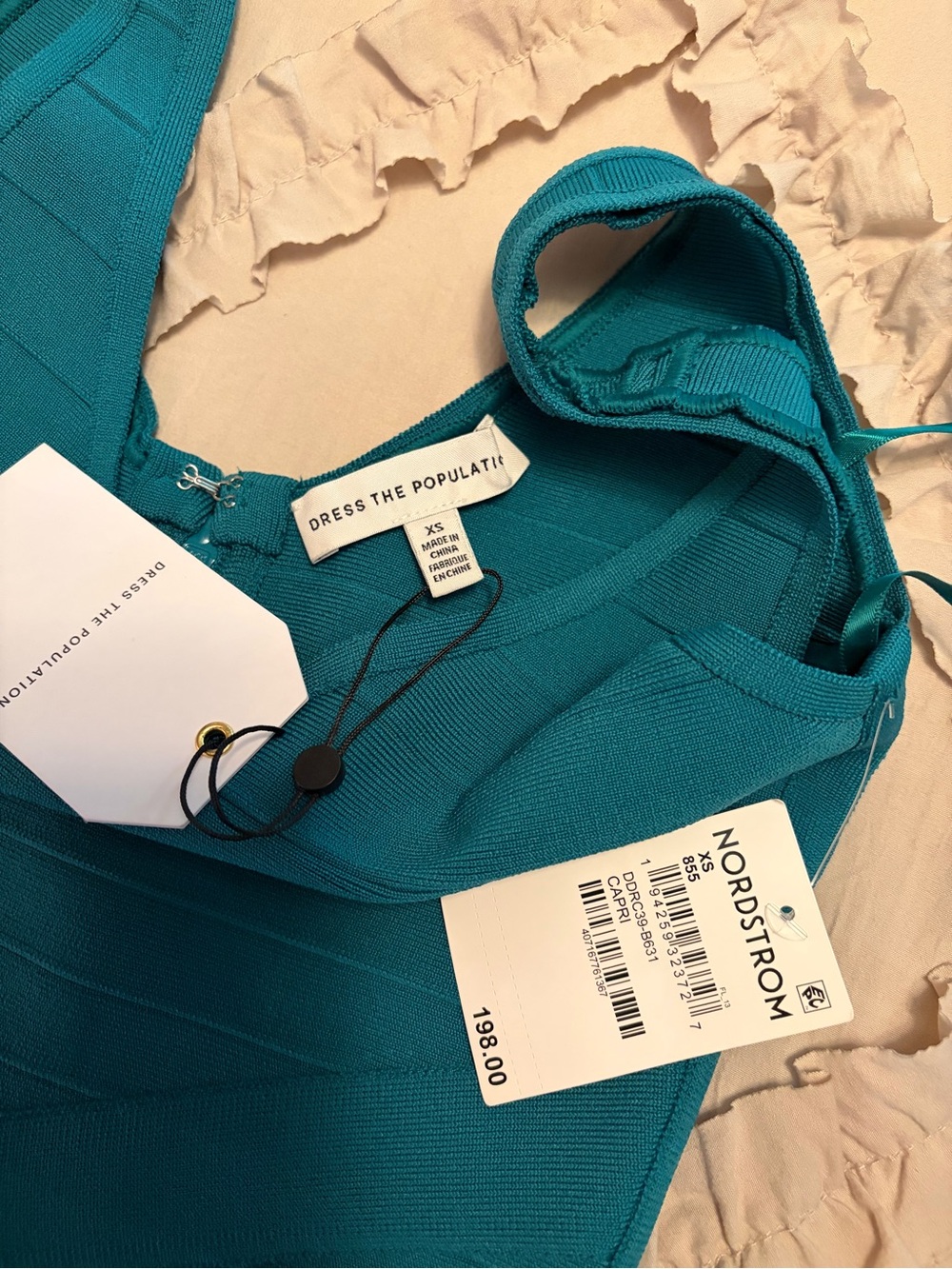 Dress The Population NWT Teal Bodycon Bandage Dress XS - Picture 8 of 10